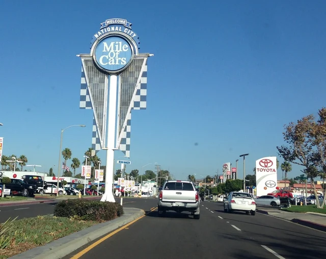 Photograph of Mile of Cars sign, National City
