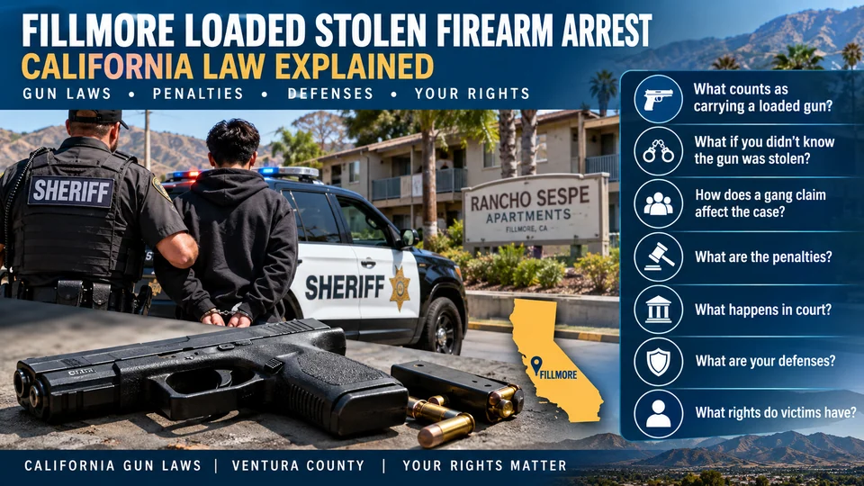 Original firm illustration: Fillmore Loaded Stolen Firearm Arrest: California Law Explained
