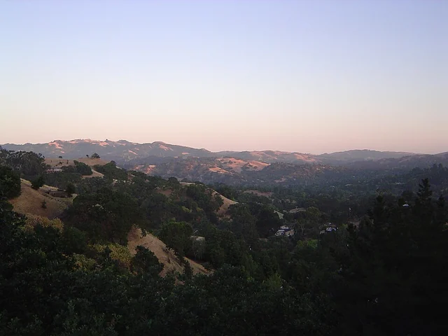 Hills and neighborhoods in Lafayette, California