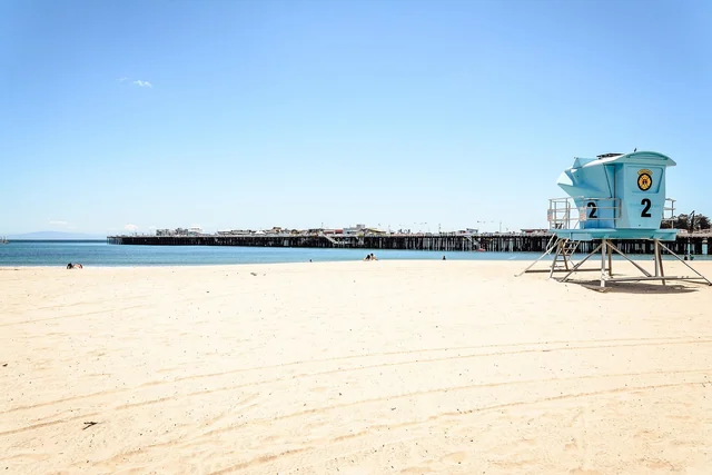 Photograph of Santa Cruz beach and wharf