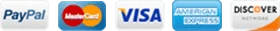 PayPal, Mastercard, American Express, Visa, and Discover