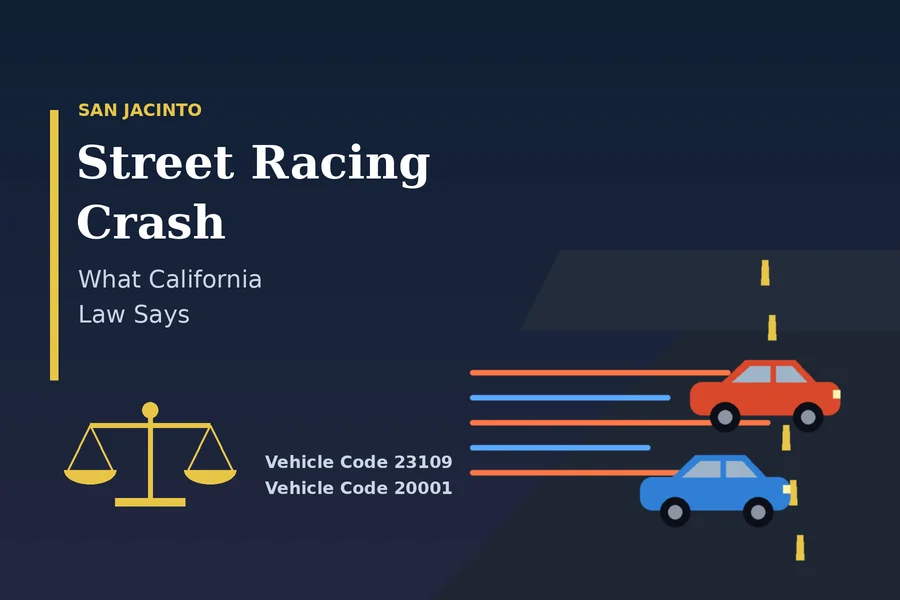 Original firm illustration: San Jacinto Street Racing Crash: What California Law Says